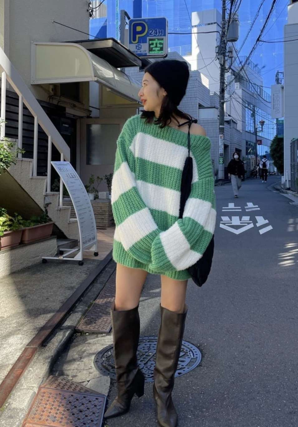 ゆったりボーダーニットプルオーバー ボーダー服