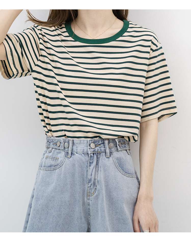 シンプルボーダー半袖Tシャツ ボーダー服