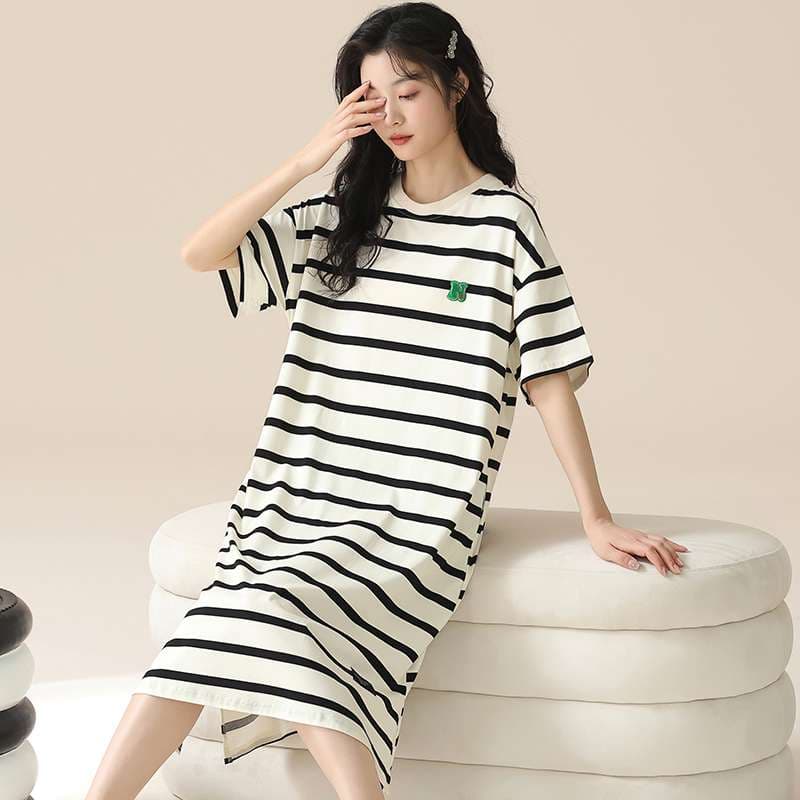 ゆったりボーダーTシャツワンピース ボーダー服