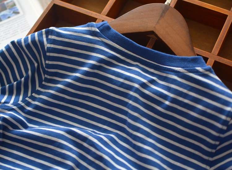 爽やかマリンスタイル ポケット付きボーダーカットソー ボーダー服