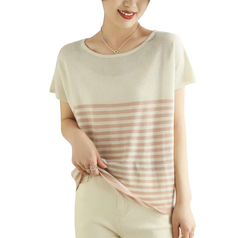 ボーダー柄ゆったりTシャツ ボーダー服