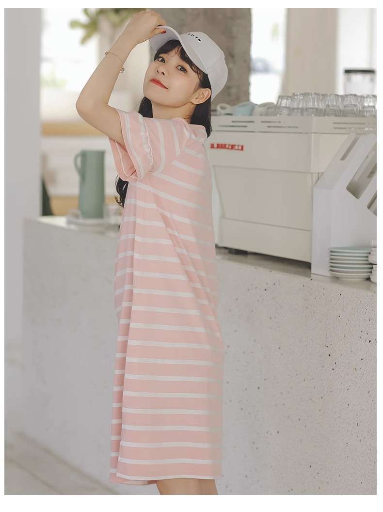 ゆったりシルエットボーダーワンピース ボーダー服