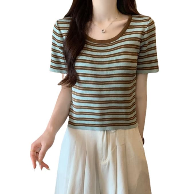 ボーダー服 Tシャツ レディース ボーダー柄 半袖Tシャツ 柔らか素材 春夏