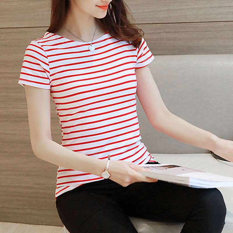 心地よい着心地のシンプルボーダーTシャツ ボーダー服