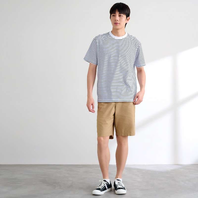 シンプルボーダークルーネックTシャツ ボーダー服