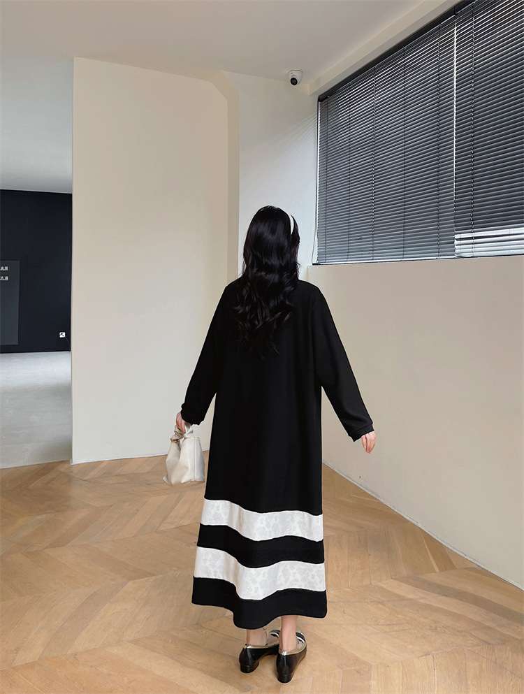 ゆったりボーダー切替ワンピース ボーダー服