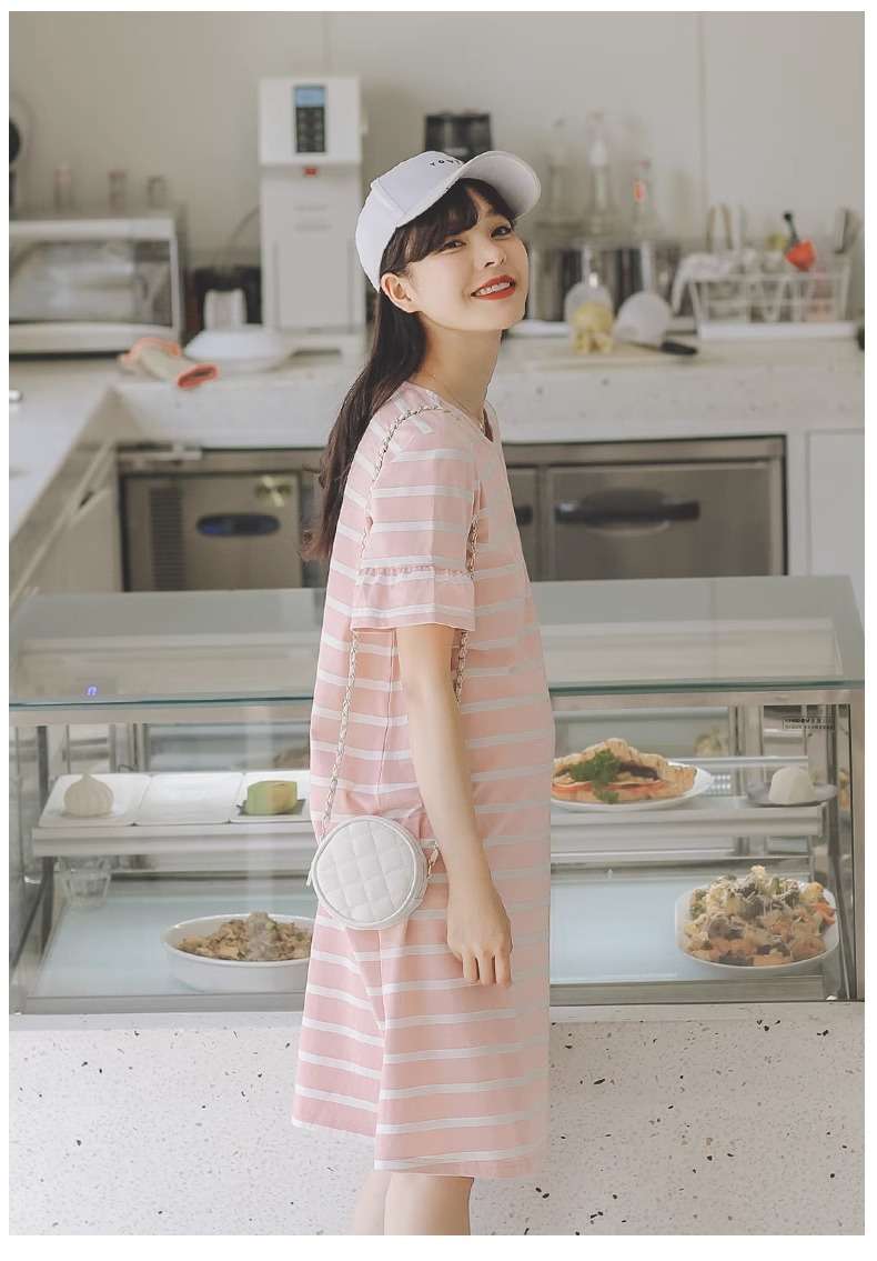 ゆったりシルエットボーダーワンピース ボーダー服