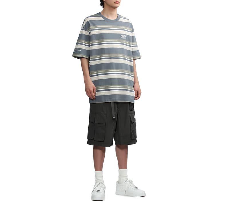 ボーダー服 マルチボーダーオーバーサイズ半袖カットソー