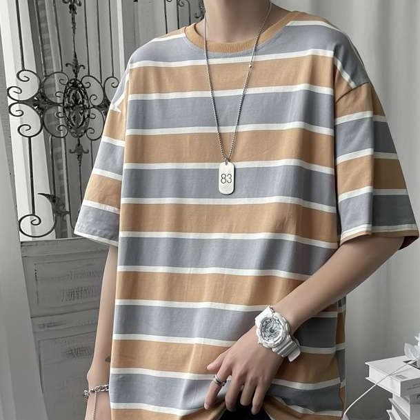 ゆったりボーダー半袖Tシャツ ボーダー服