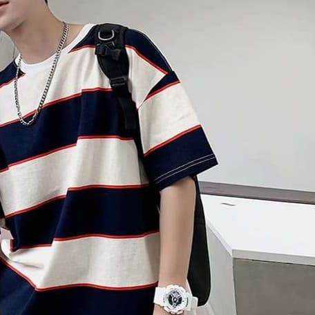 ゆったりオーバーサイズボーダーTシャツ ボーダー服
