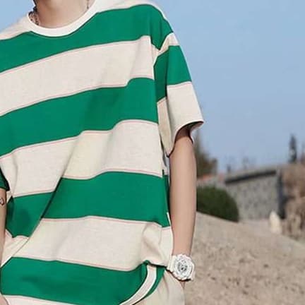 ゆったりオーバーサイズボーダーTシャツ ボーダー服