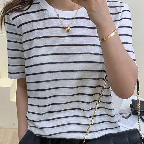 シンプルボーダー半袖Tシャツ ボーダー服