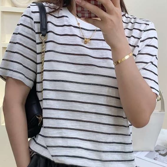 シンプルボーダー半袖Tシャツ ボーダー服