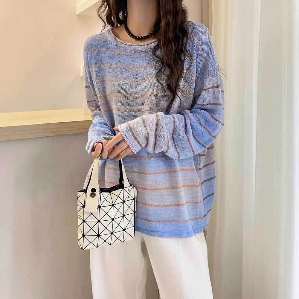 ボーダー服 優美ボーダー薄手長袖ニット