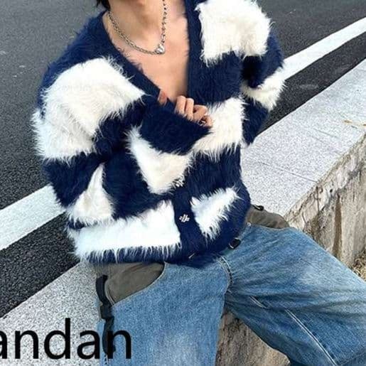ふわふわボーダーカーディガン ボーダー服