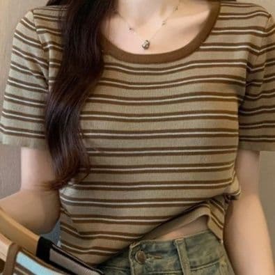 ボーダー服 Tシャツ レディース ボーダー柄 半袖Tシャツ 柔らか素材 春夏