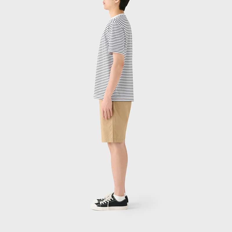 シンプルボーダークルーネックTシャツ ボーダー服