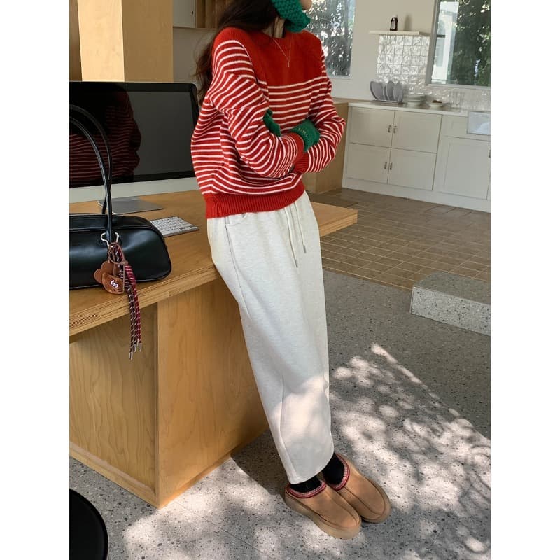 リラックスボーダーニットプルオーバー ボーダー服