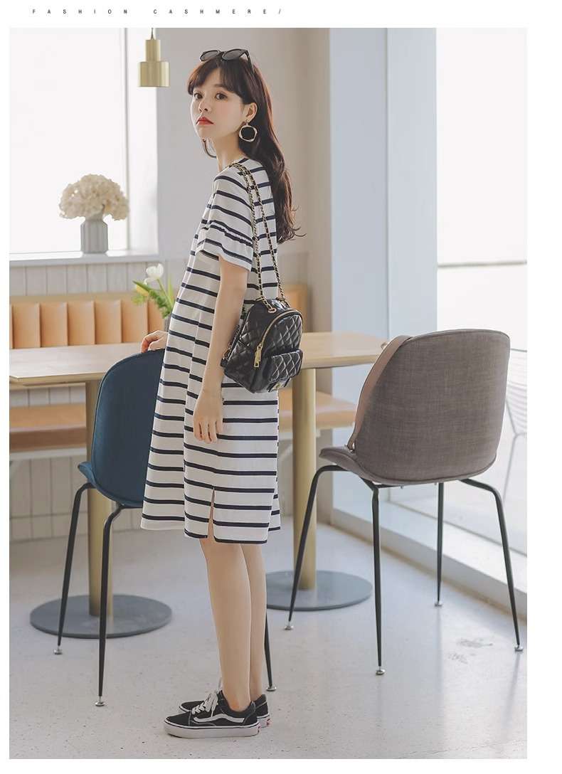 ゆったりシルエットボーダーワンピース ボーダー服