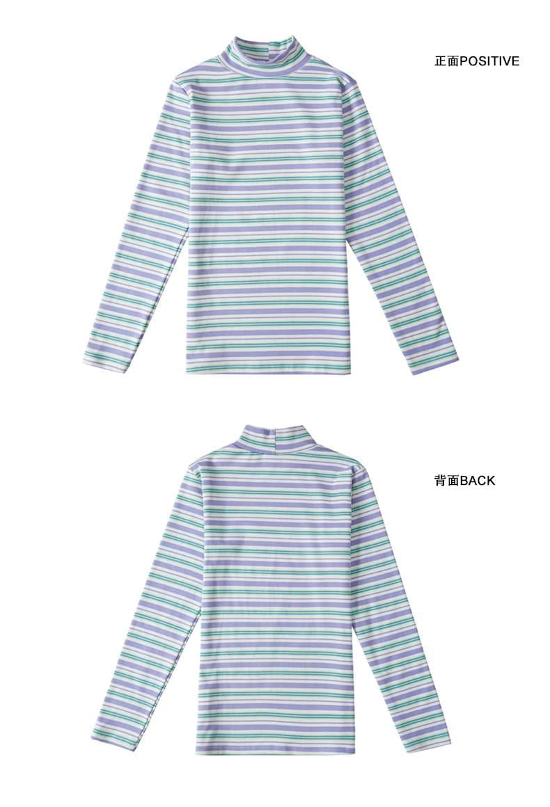 マルチボーダーモックネックニット ボーダー服