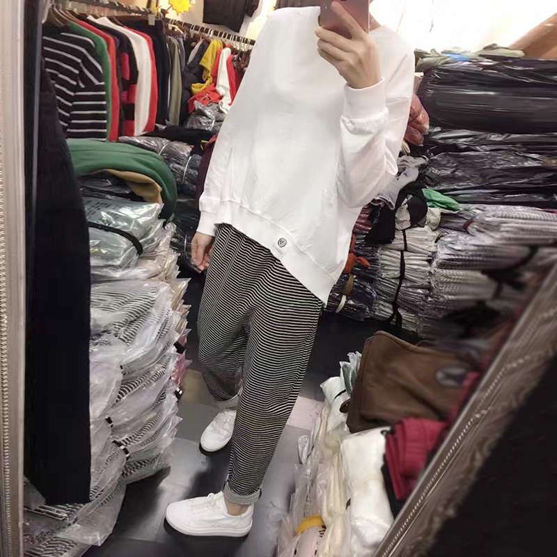 締め付けない ゆったりボーダーパンツ ボーダー服