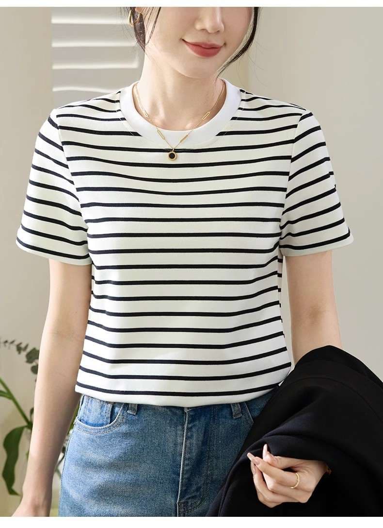 クラシックボーダー柄半袖Tシャツ ボーダー服