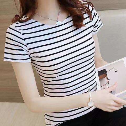 心地よい着心地のシンプルボーダーTシャツ ボーダー服