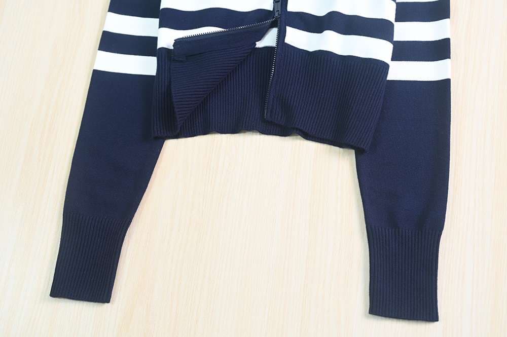 マリンスタイル ボーダー柄 ジップアップカーディガン ボーダー服