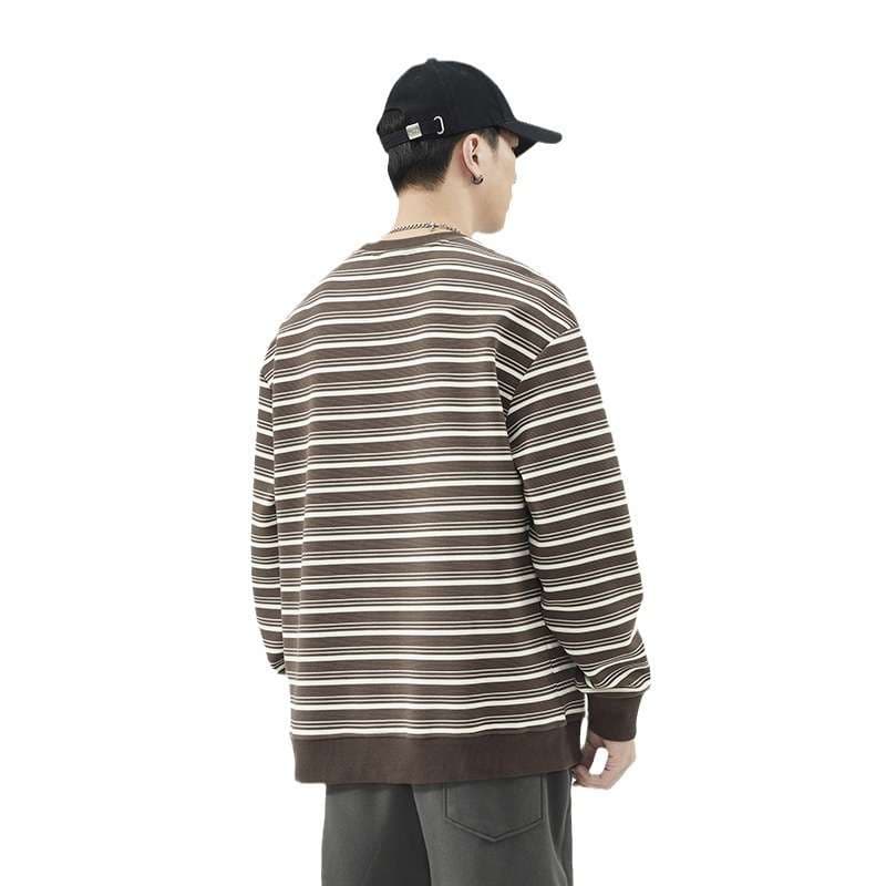 レトロボーダー オーバーサイズスウェット ボーダー服