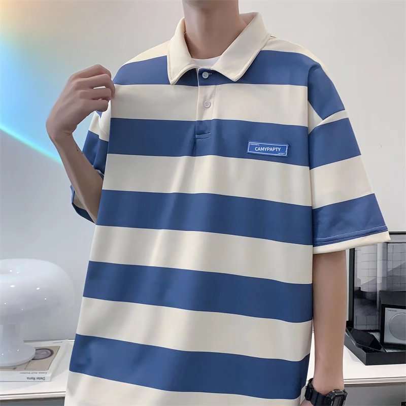 オーバーサイズ ボーダー ポロシャツ ボーダー服