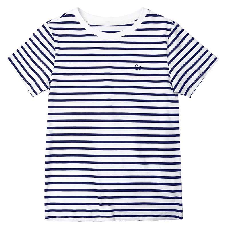 クラシックボーダーデザイン半袖Tシャツ ボーダー服