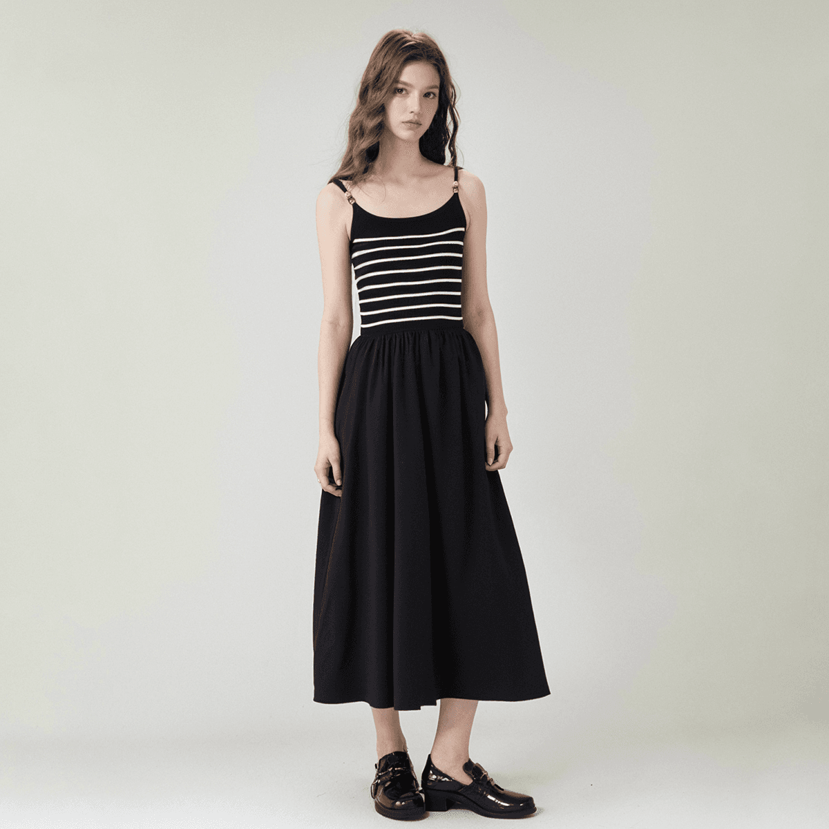 ボーダー柄キャミソールワンピース ボーダー服