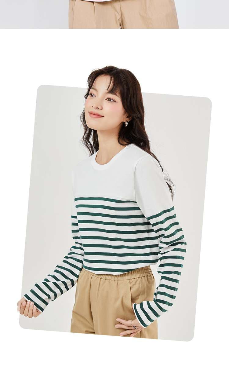 マリンテイスト ボーダーニット長袖プルオーバー ボーダー服
