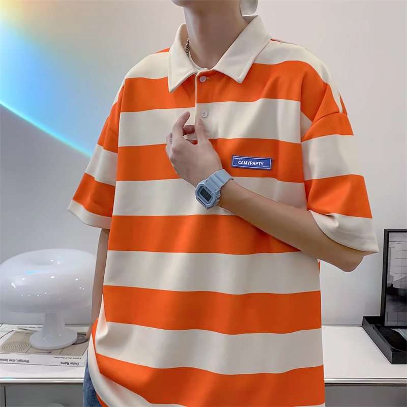 オーバーサイズ ボーダー ポロシャツ ボーダー服