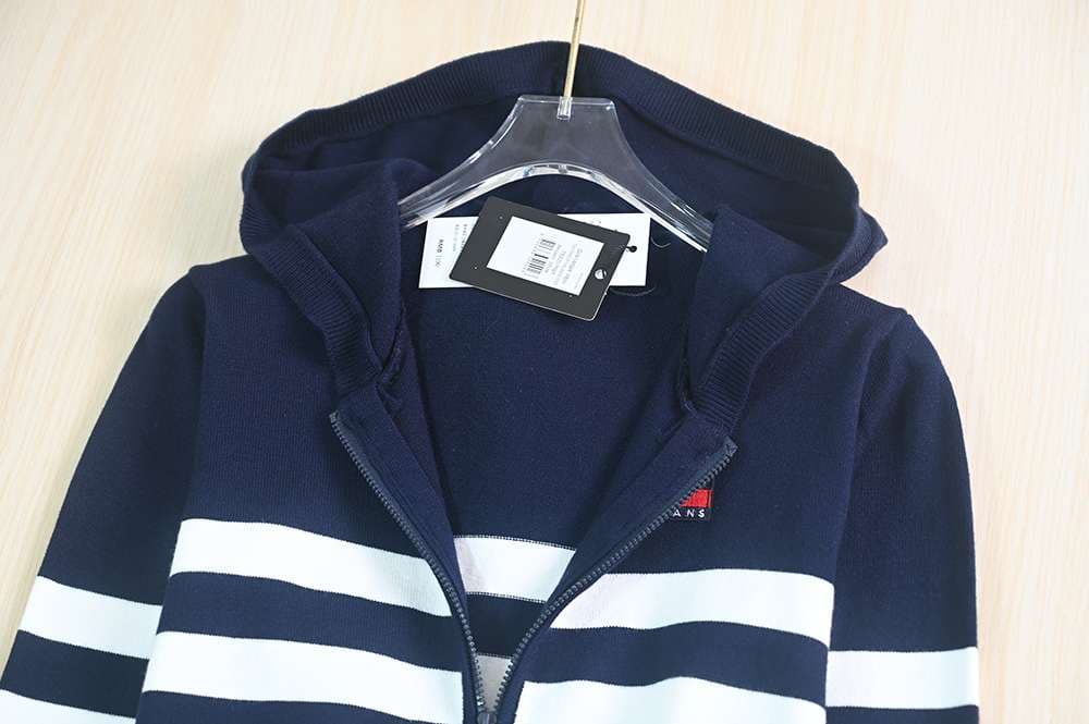 マリンスタイル ボーダー柄 ジップアップカーディガン ボーダー服