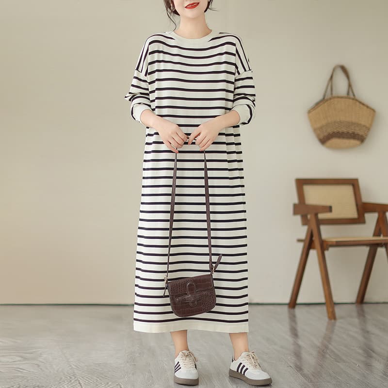 ゆったりリラックスボーダーワンピース ボーダー服