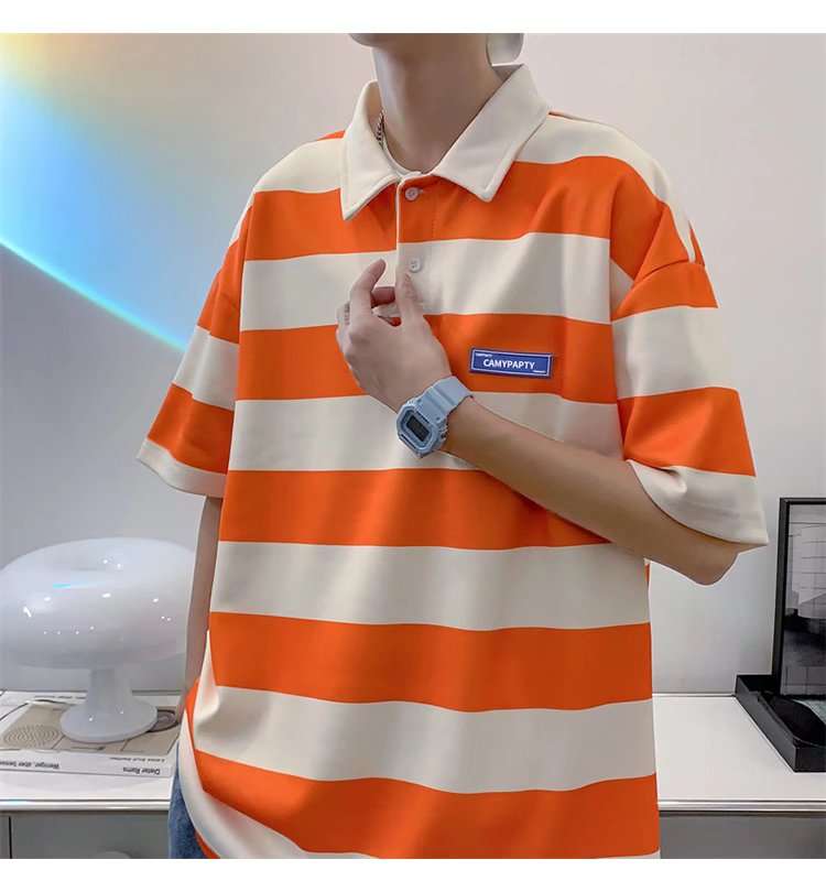 オーバーサイズ ボーダー ポロシャツ ボーダー服
