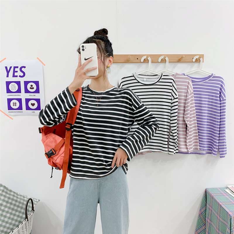 ゆったりカジュアルボーダーTシャツ ボーダー服