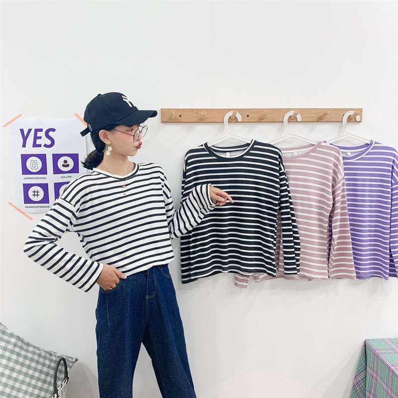 ゆったりカジュアルボーダーTシャツ ボーダー服