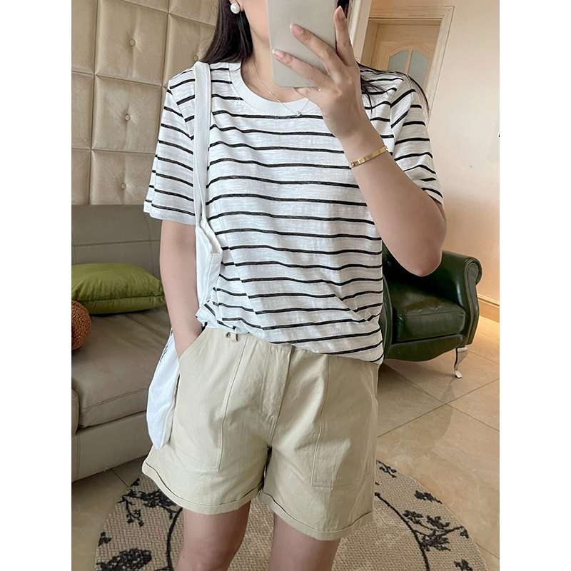 シンプルボーダー半袖Tシャツ ボーダー服