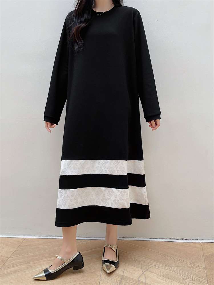 ゆったりボーダー切替ワンピース ボーダー服
