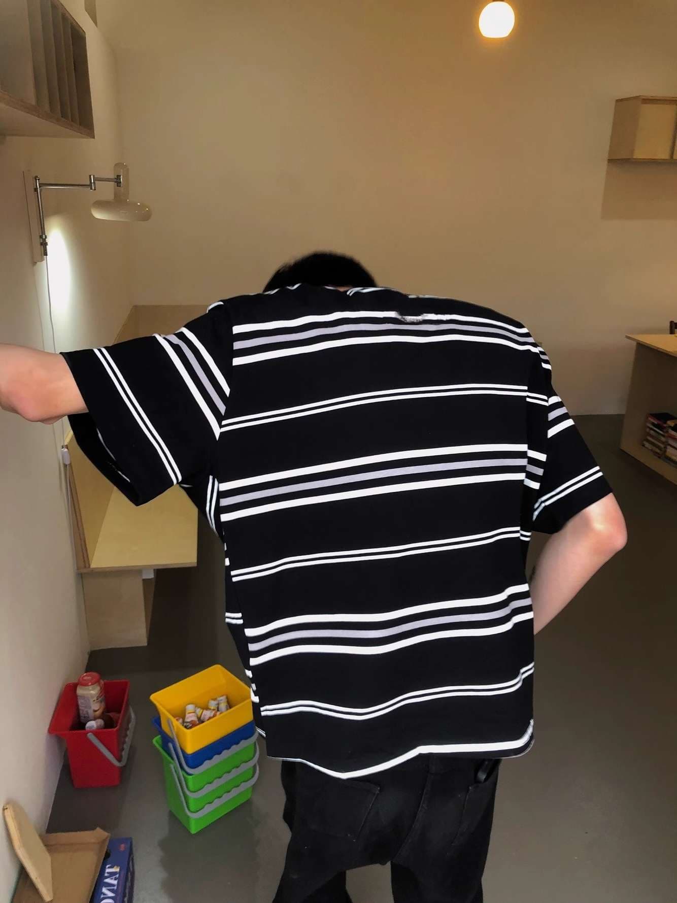 モダンボーダーゆったりTシャツ ボーダー服