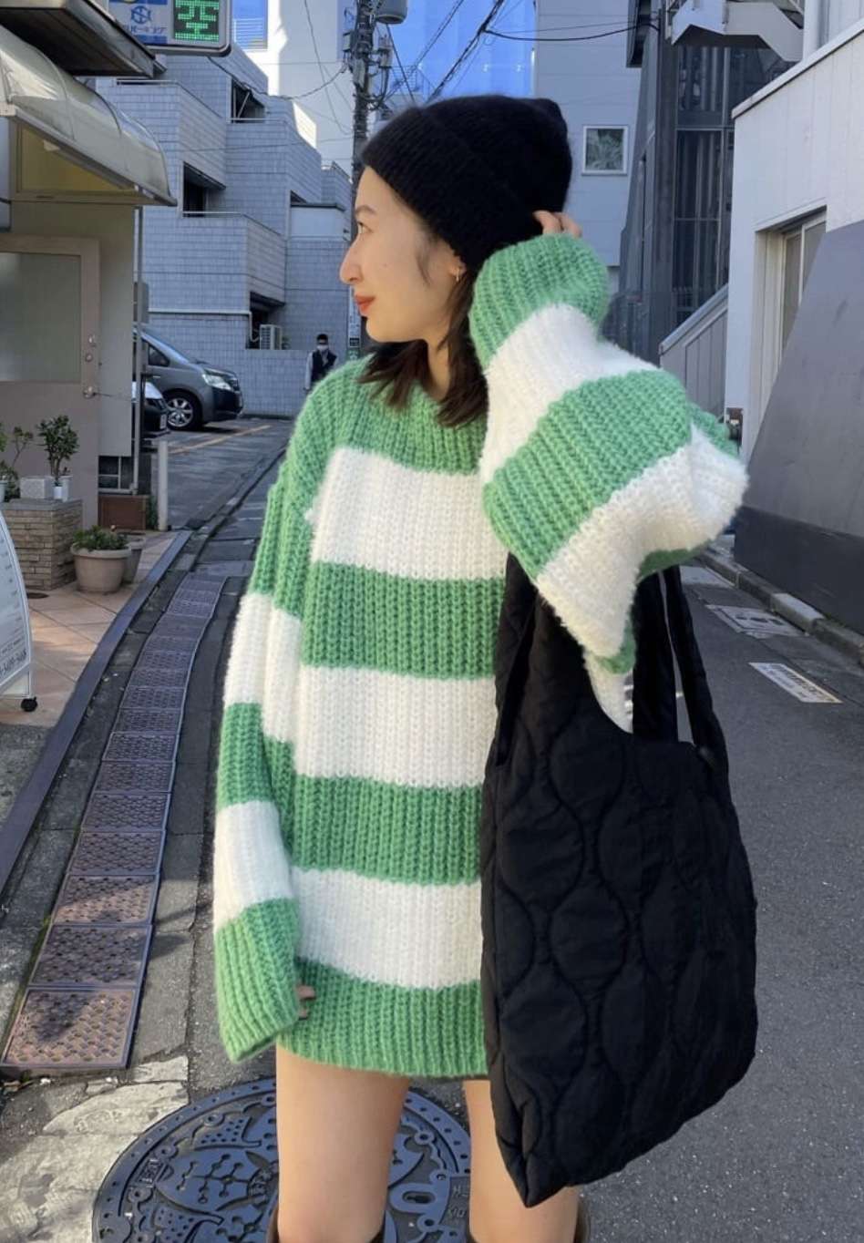 ゆったりボーダーニットプルオーバー ボーダー服