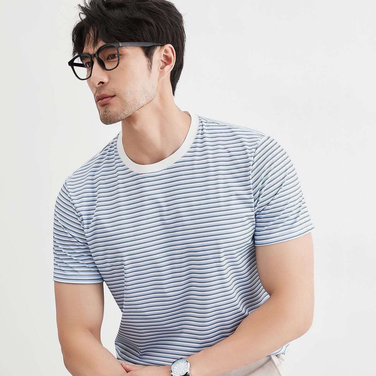 さわやか爽快 細ボーダーTシャツ ボーダー服