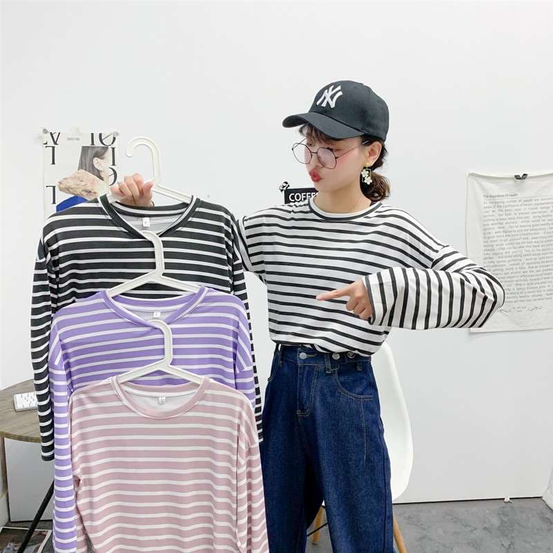 ゆったりカジュアルボーダーTシャツ ボーダー服