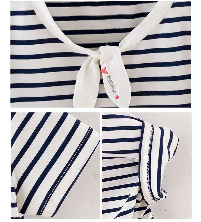 夏のさわやかセーラー風ボーダーTシャツ ボーダー服