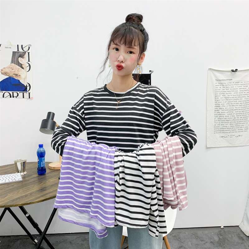 ゆったりカジュアルボーダーTシャツ ボーダー服