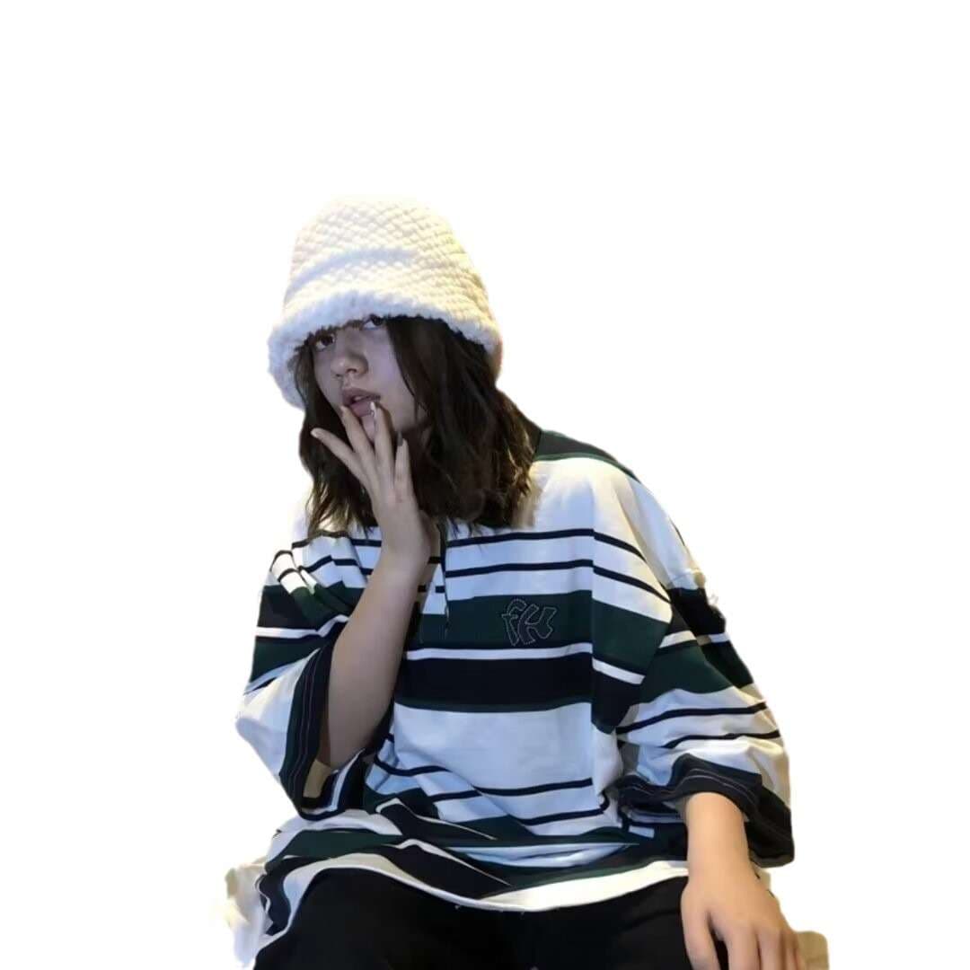 オーバーサイズボーダーラガーポロシャツ ボーダー服