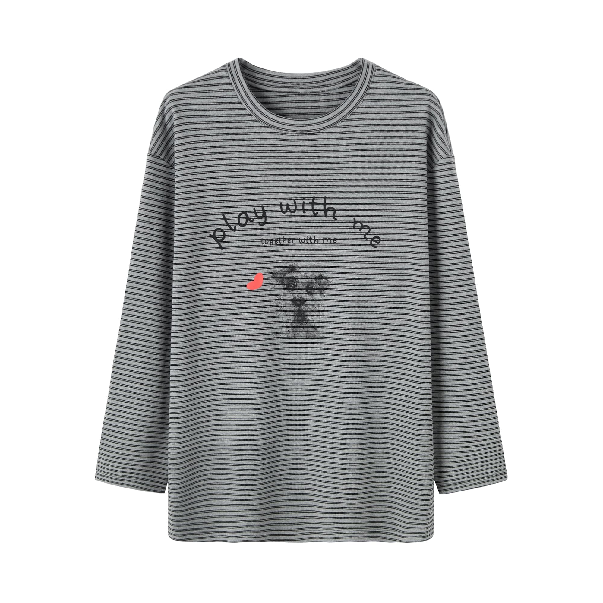 ボーダー服 遊び心溢れるメッセージボーダーロンT