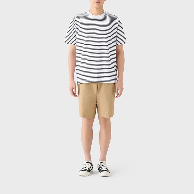 シンプルボーダークルーネックTシャツ ボーダー服
